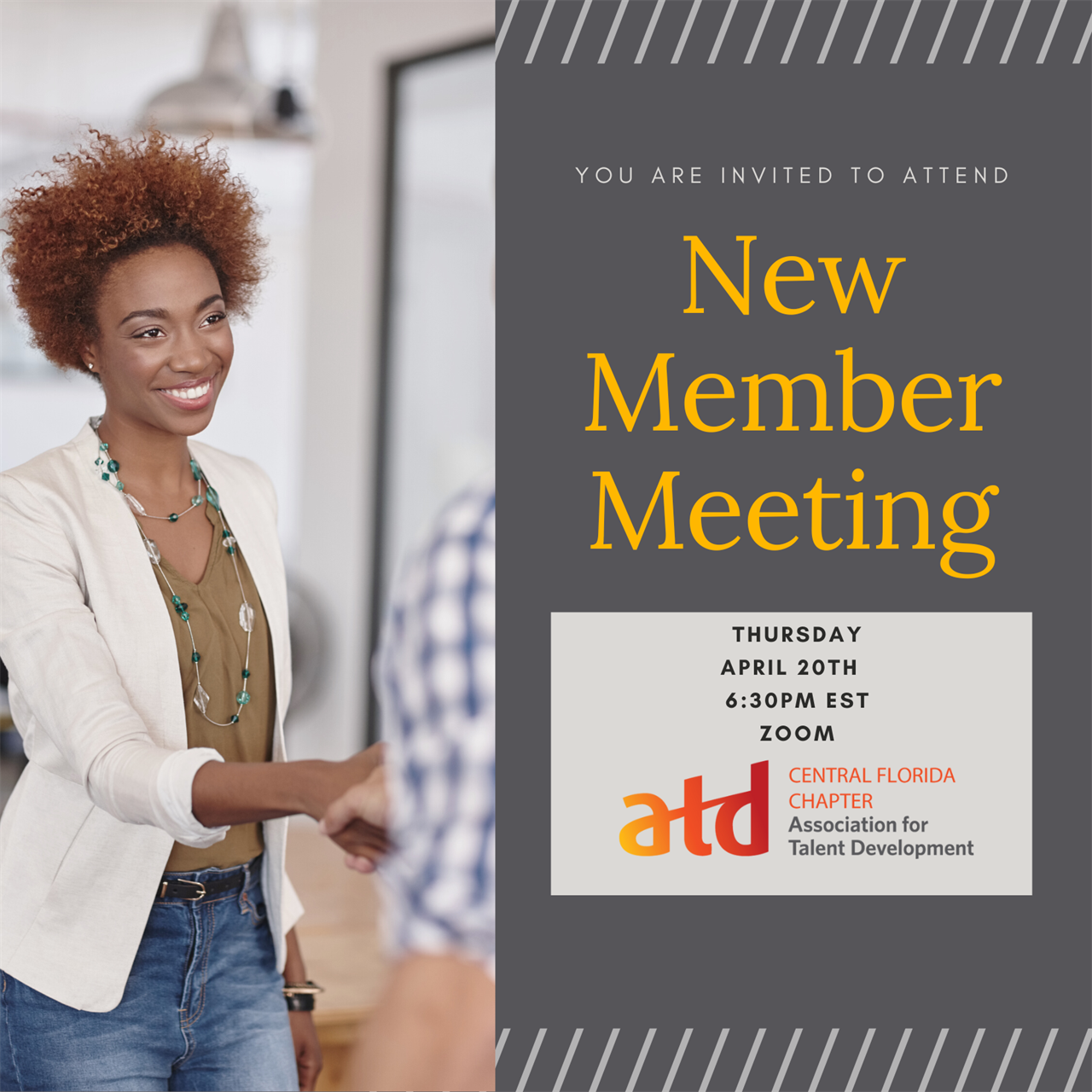 You are invited to attend New Member Meeting Thursday April 20th at 6:30 PM EST Zoom 